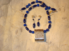 BLUE RAIN - lapis lazuli, silver necklace & eardrops