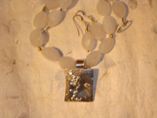 SNOW & ICE - silver, gold & aquamarine brooch