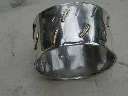 DASH - silver & gold cuff bangle